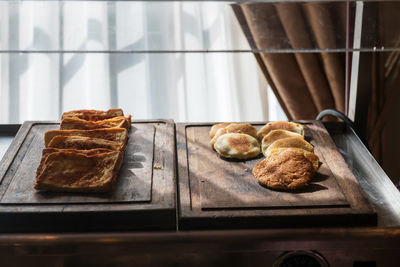 Close-up of food on table