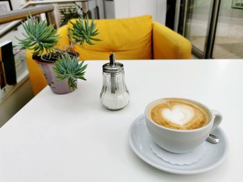 Close-up of coffee on table