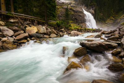 Scenic view of waterfall in forest