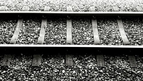 High angle view of railroad track