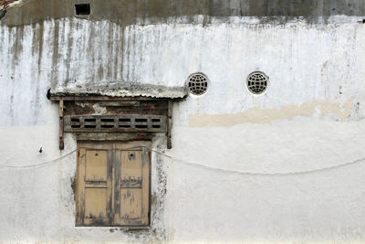 Closed door of old building