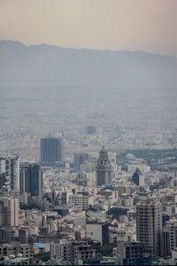 The beautiful city of tehran and pars tower from a distance, iran