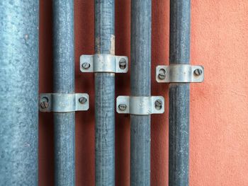 Gas pipes on the wall