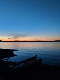 Scenic view of sea against sky at sunset