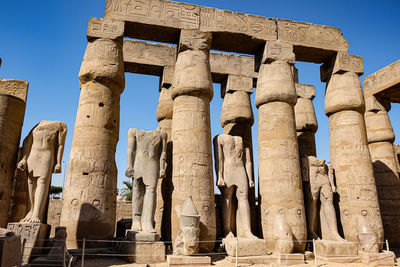 Egyptian carved pillars.