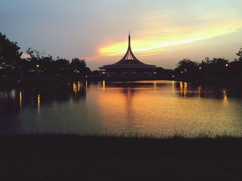 View of river at sunset