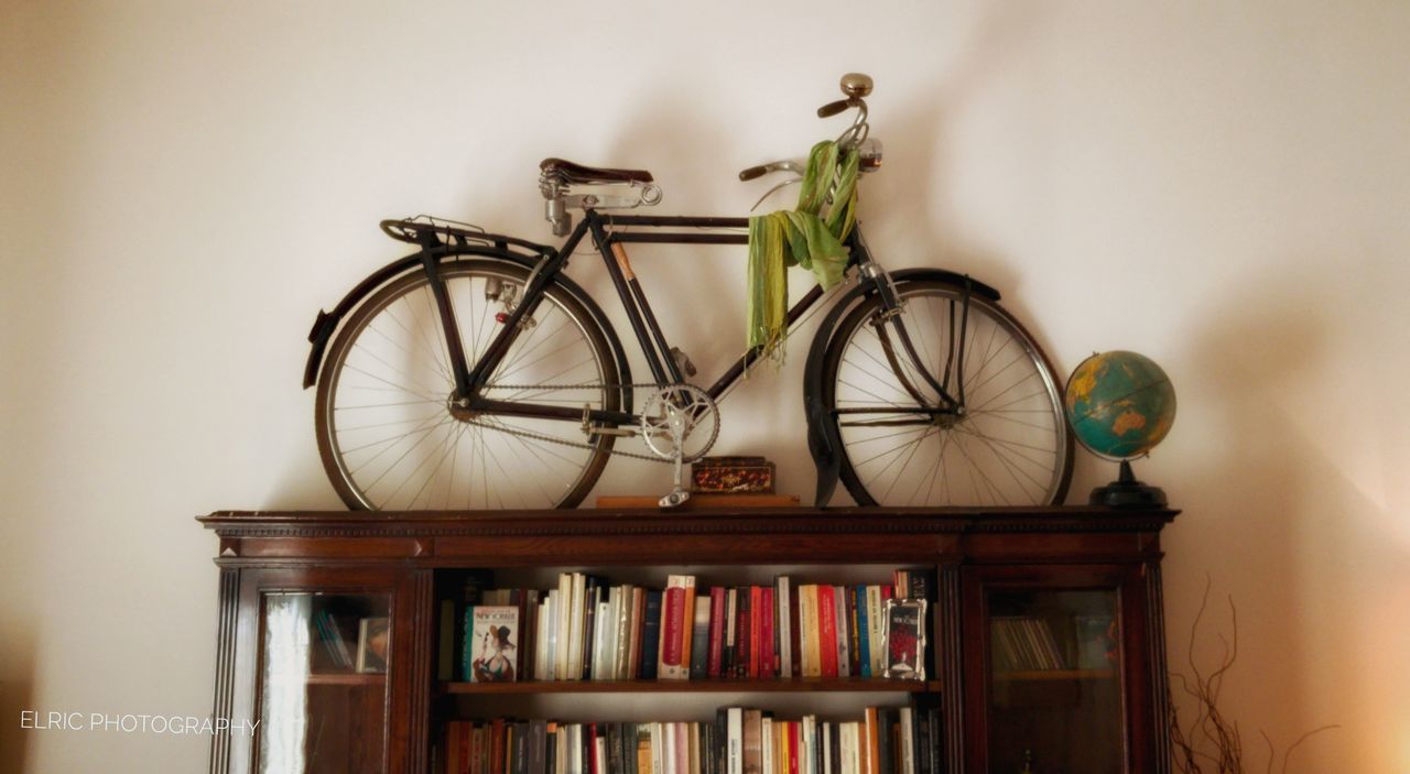 CLOSE-UP OF BOOKS IN HOME