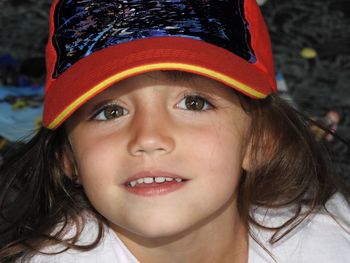 Close-up portrait of smiling girl