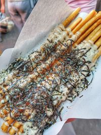 French fries stick and seaweed