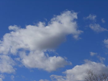 Low angle view of clouds in blue sky