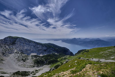 Scenic view of mountains against sky