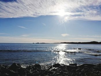 Scenic view of sea at sunset