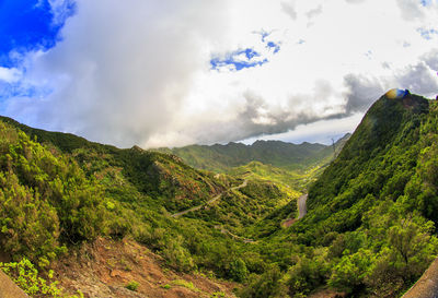 Scenic view of mountains against sky