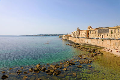 View of sea against clear sky