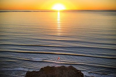 Scenic view of sea at sunset