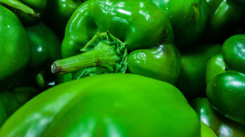 Full frame shot of green chili peppers