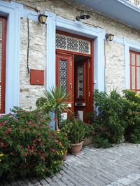 Potted plants outside building