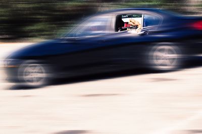 Blurred motion of car