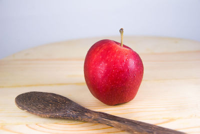 Close-up of strawberry on table