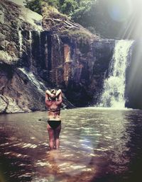 Portrait of woman in water