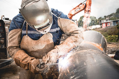 Man working at construction site