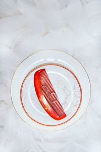 High angle view of dessert in plate