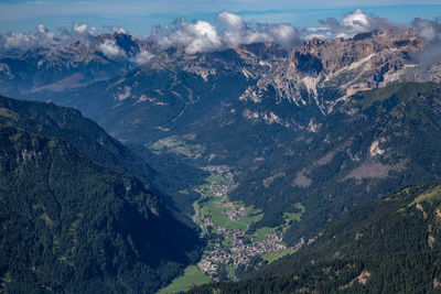 Aerial view of landscape and mountains