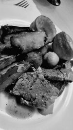 Close-up of food served in plate