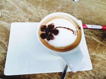 Close-up of coffee on table