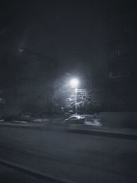 View of road at night