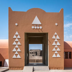 Sudan, february 2019, main entrance of the museum of kerma with a passage 