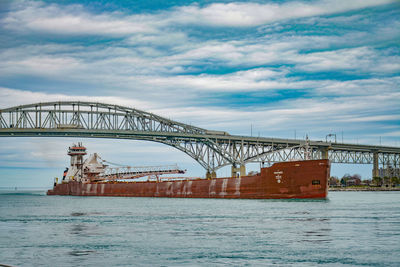 Bridge over sea against sky