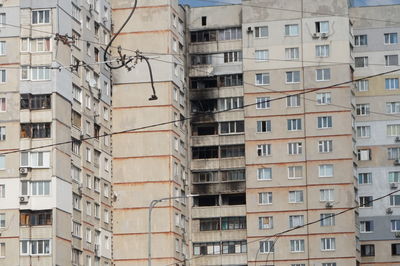 Low angle view of destroyed building