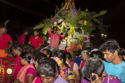 Group of people in market