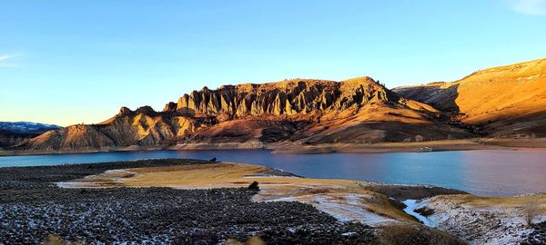 Scenic view of rock formation against sky