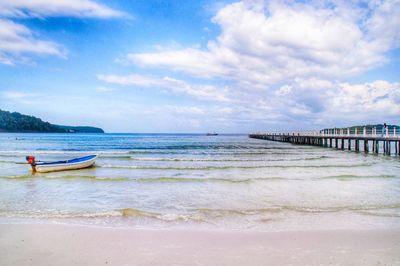 Scenic view of beach against sky