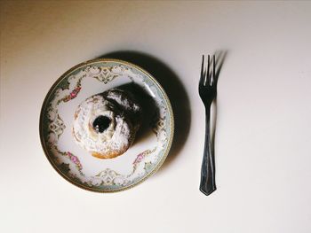 High angle view of bread on table