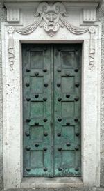 Closed wooden door