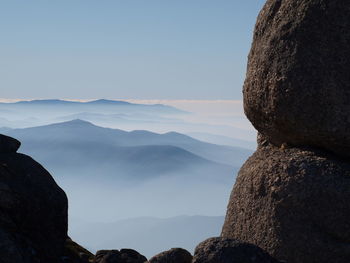 Scenic view of mountain range against sky