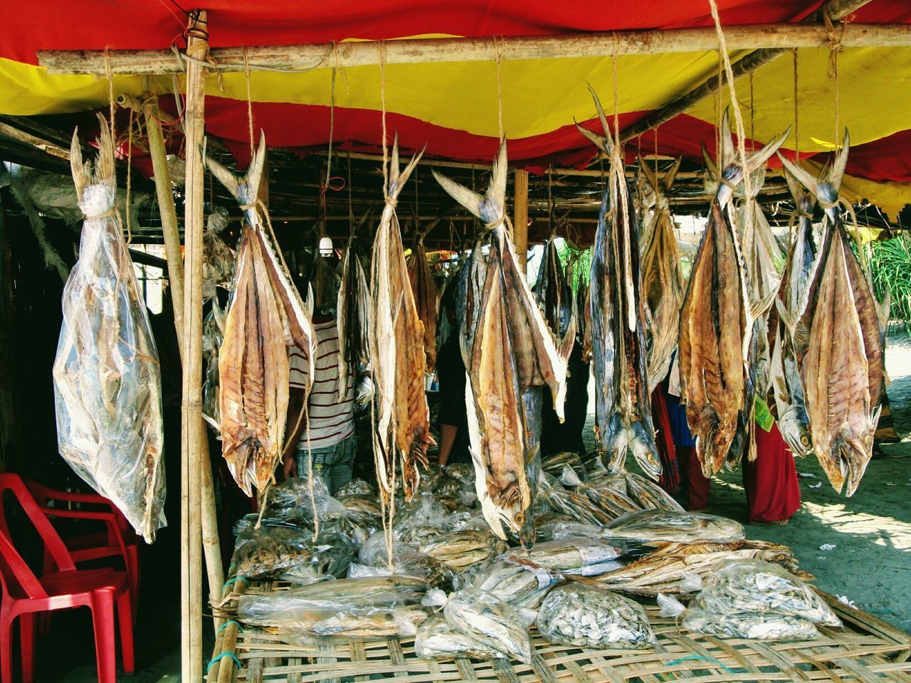 VIEW OF FISH FOR SALE AT MARKET