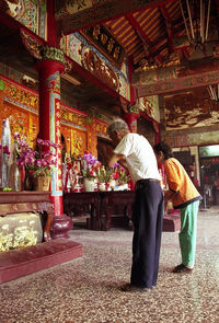 People standing in temple