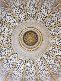 Low angle view of ornate ceiling