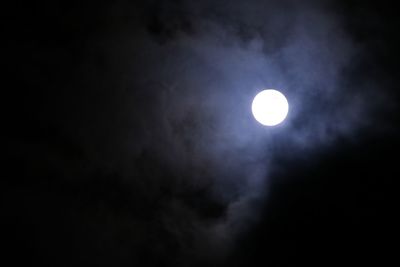 Low angle view of moon in sky