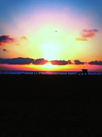 Scenic view of sea at sunset