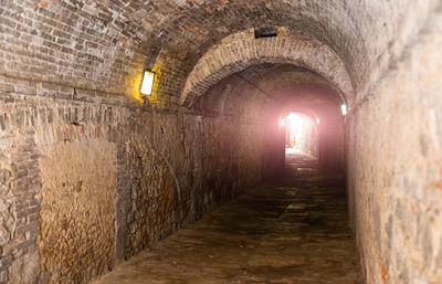 Empty illuminated tunnel