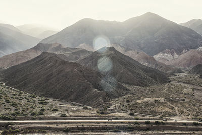 Scenic view of mountains against clear sky