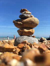 Close-up of stones on beach