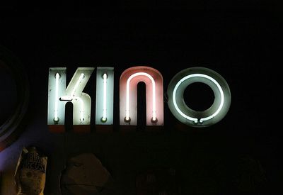 Information sign at night