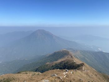 High angle view of mountain range