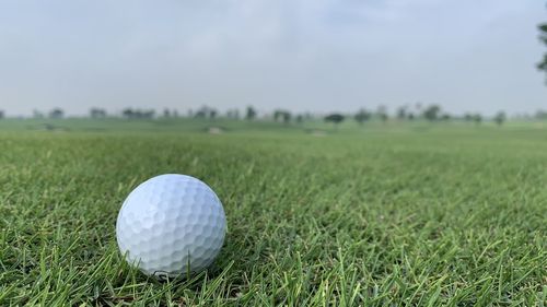 Close-up of ball on field